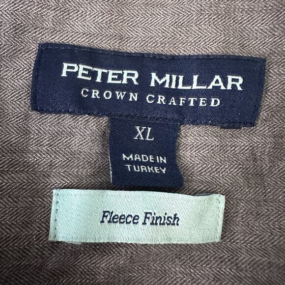 Peter Millar Crown Crafted Fleece Finish Shirt Men's XL Gray Long Sleeve Button - Picture 6 of 10